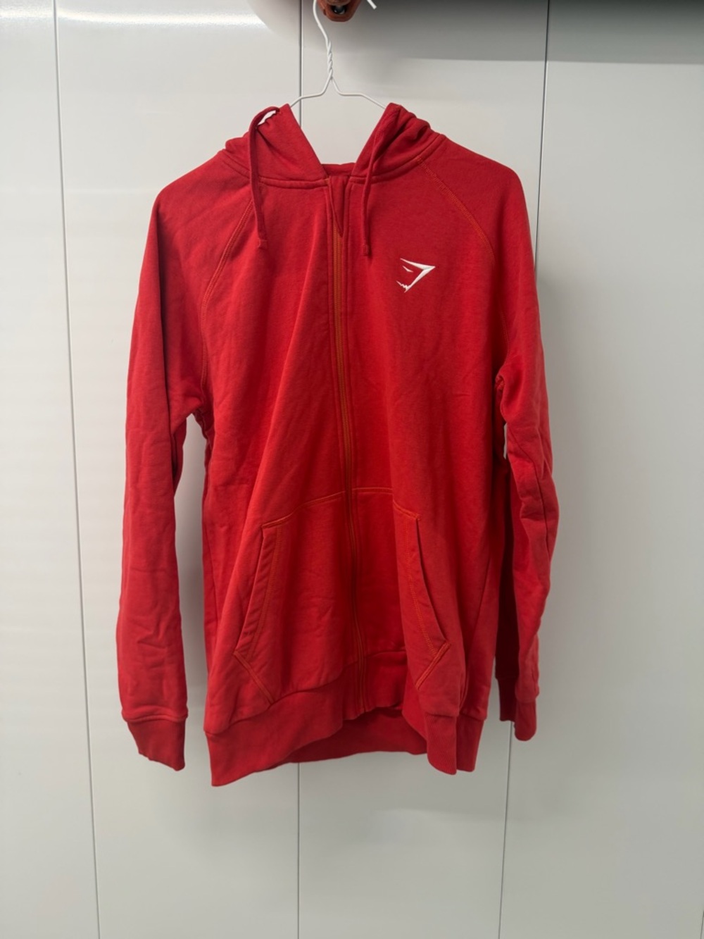 Gymshark Red Hooded Zip Sweatshirt